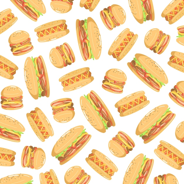 Fast food illustration pattern