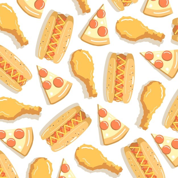 Fast food illustration pattern