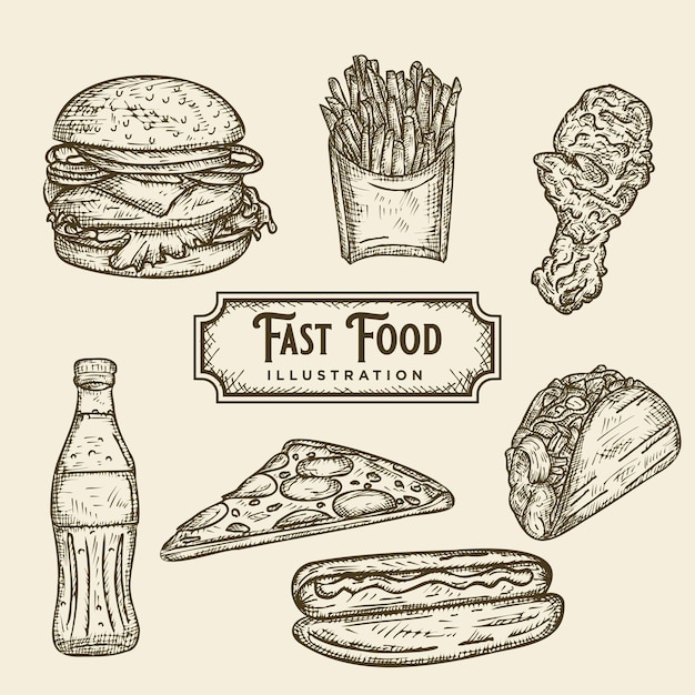 Fast food illustration