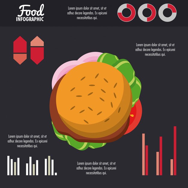 Fast food infographic colorful design 