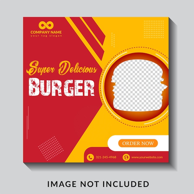 Banner di fast food instagram o post sui social media