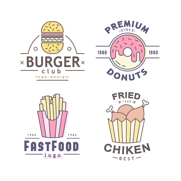 Fast food logo collection