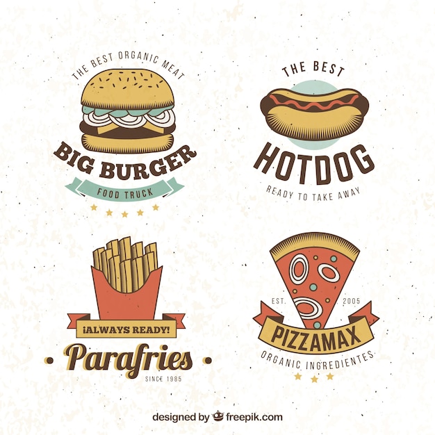 Fast food logo collezione