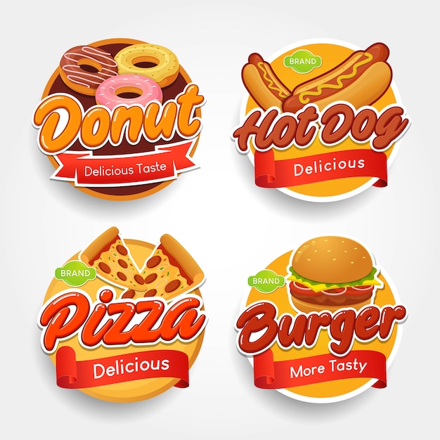 Vettore emblema del logo fast food