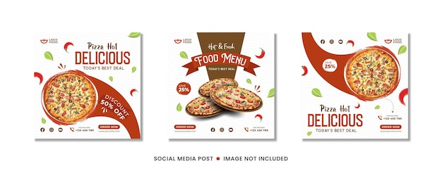 Vettore banner di menu fast food post sui social media per promozioni e marketing sul design del layout dei social media