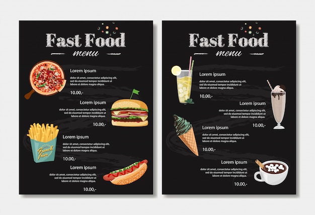 Fast-food menu ontwerpsjabloon.