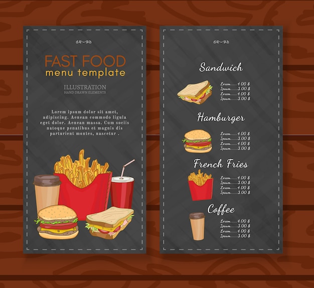 Fast-food menu ontwerpsjabloon