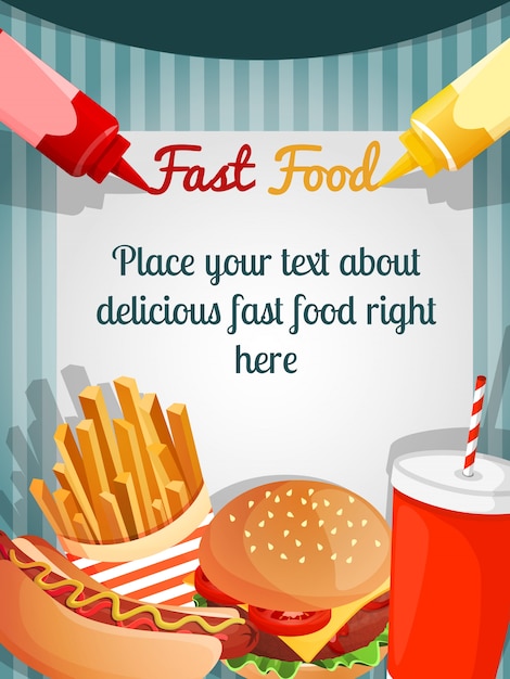 Плакат меню быстрого питания