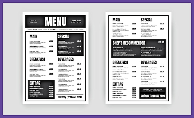 Fast Food Menu Pro Vector