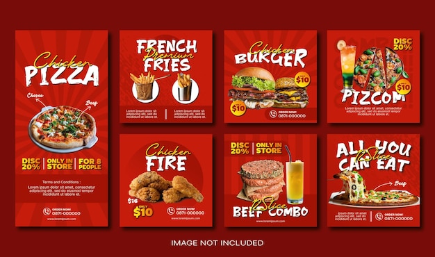 Fast food menu social media banner template