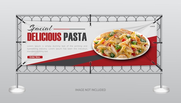 Vettore modello di progettazione di fast food mesh banners