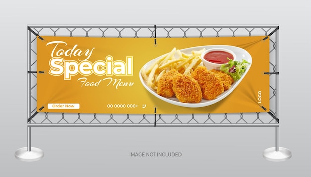 Vector fast food mesh banners ontwerp sjabloon