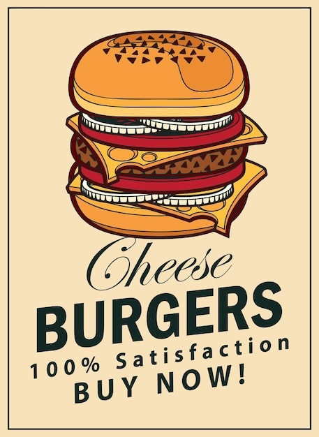 fast food poster in retro style