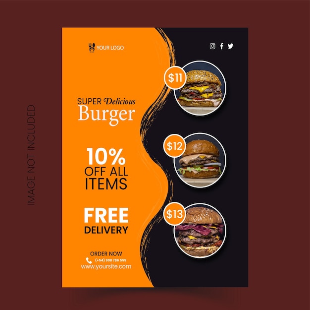 Vector fast food poster template