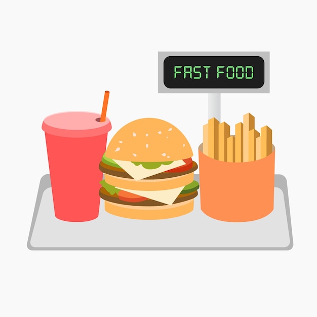 Fast food pronto a servire il design piatto