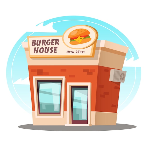 Fast food restaurant burger houseburger shop