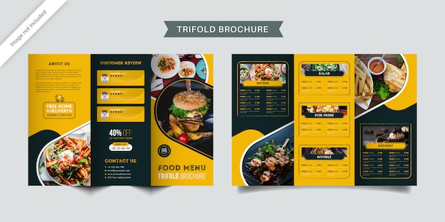 Vector fast food restaurant menu driebladige brochure sjabloon