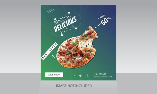 Fast food restaurant menu marketing social media post, square flyer, poster, leaflet template