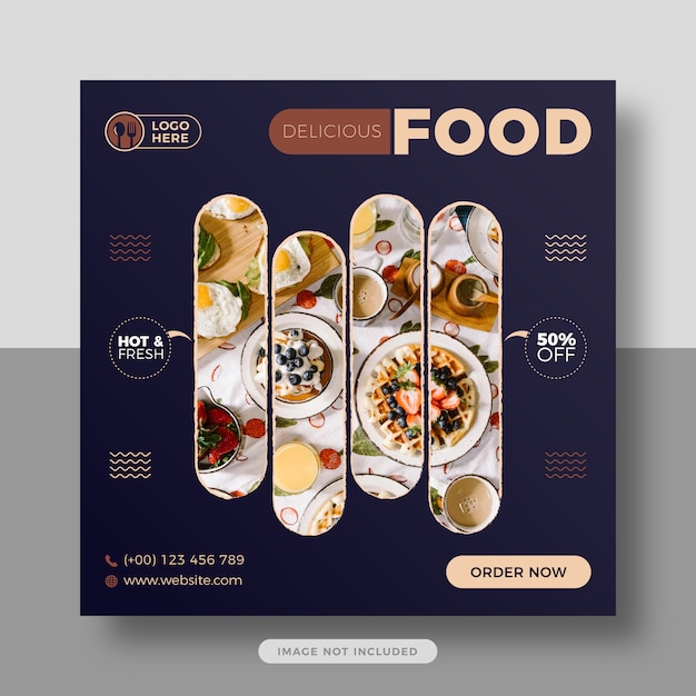 Vector fast food restaurant menu social media post & webbanner