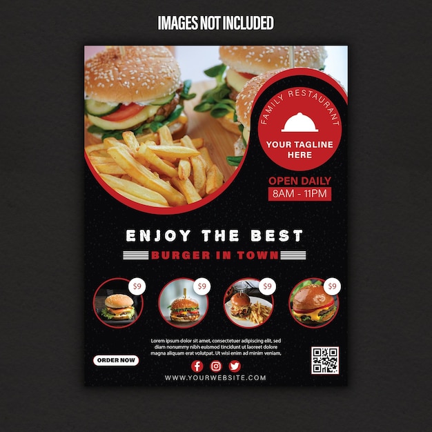 Vector fast food restaurant print template