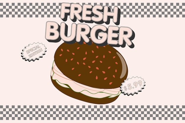 Restauranti e ristoranti fast food collezione di cartelli retro poster di burger e design vettoriale