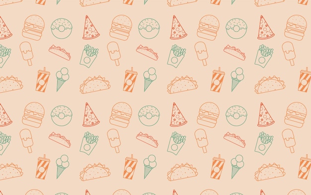 fast food seamless pattern vector art