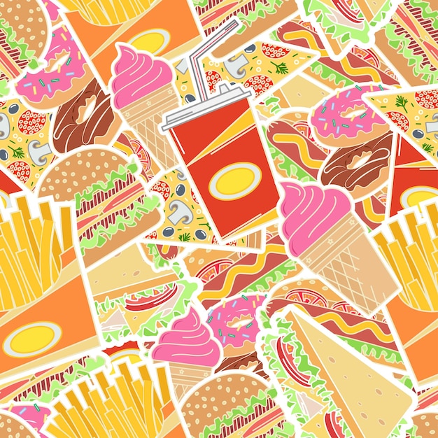 Fast food seamless pattern