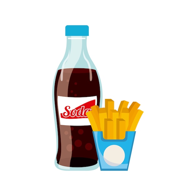 Vettore fast food e design a base di soda