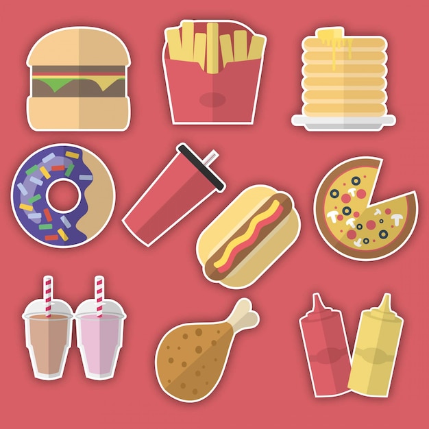 fast food stickers