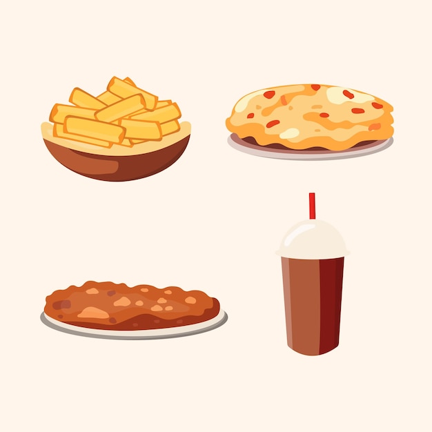 Fast Food Street Vector Illustratie Collectie
