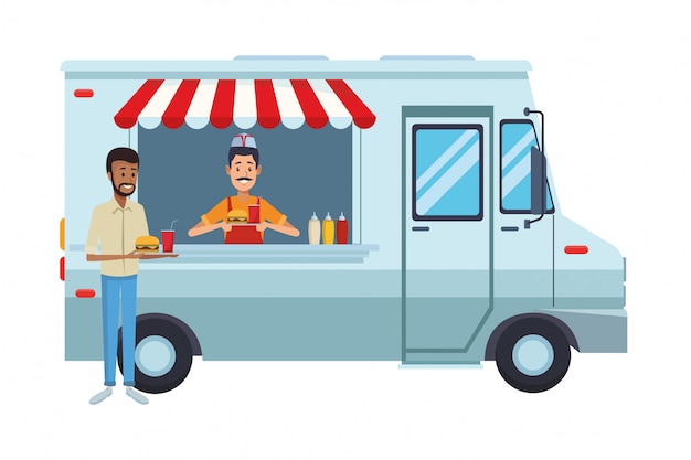 Fast food truck cartoon