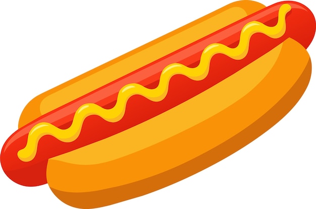 Progettazione vettoriale di fast food con hot dog isolati