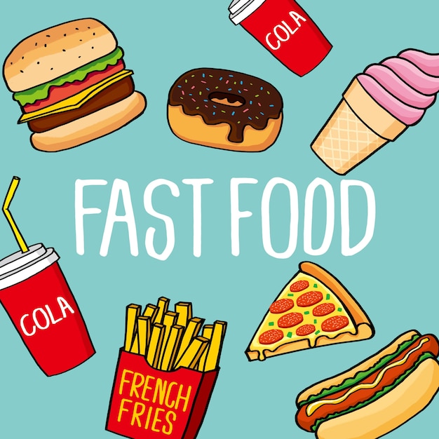 Fast-food vector iconen.