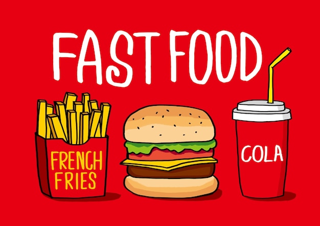 Fast-food vector iconen.