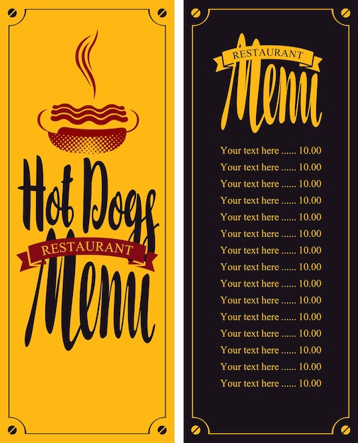 Vector for fast food with hot dog