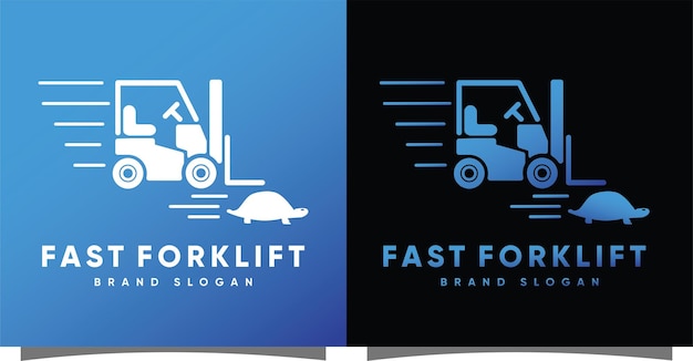 Логотип Fast Forklift с креативным современным стилем Premium векторы