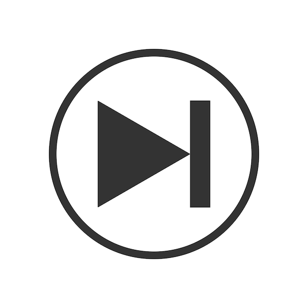 Fast forward button icon. Element of audio player interface. Playback symbol