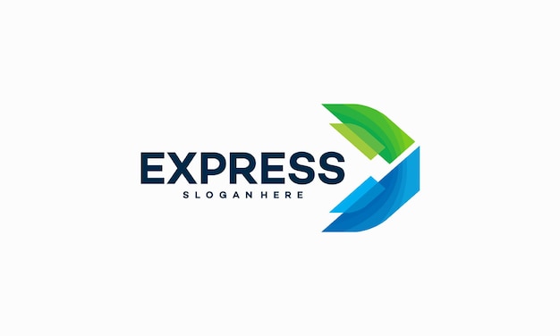 Fast forward expressロゴデザインベクトル、modernexpressロゴテンプレート