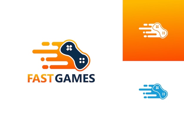 Fast Game Logo Template Design Vector, Emblem, Design Concept, Creative Symbol, Icon