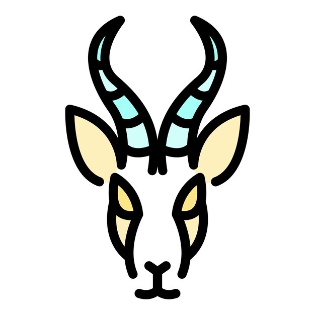 Fast gazelle icon outline fast gazelle vector icon color flat isolated