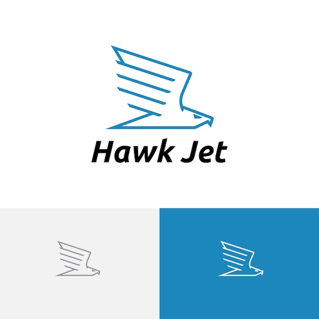 Шаблон логотипа монолинии fast hawk jet eagle falcon flying bird