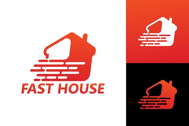 Fast home, moving house logo template premium vector