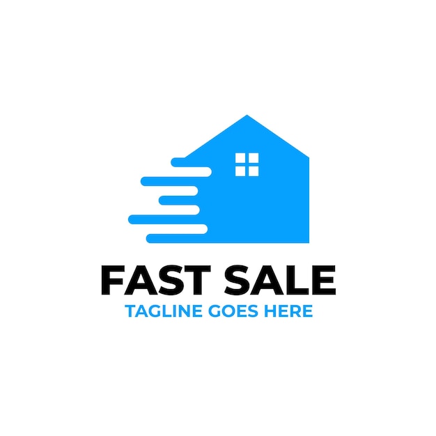 Fast House Продажа Логотип Дизайн Концепции Векторные Иллюстрации Символ Значок