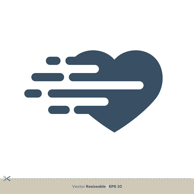 Fast Lines Heart vector Logo Template Illustratieontwerp