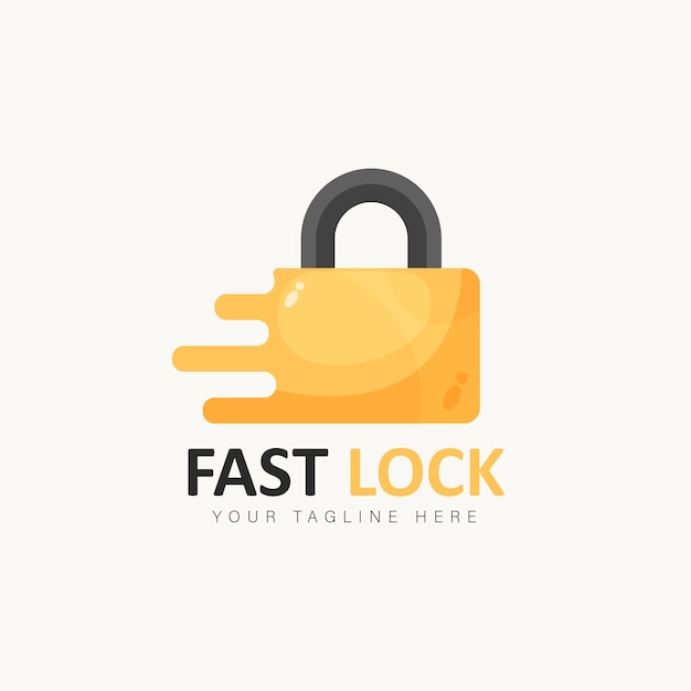 Fast lock logo design illustration