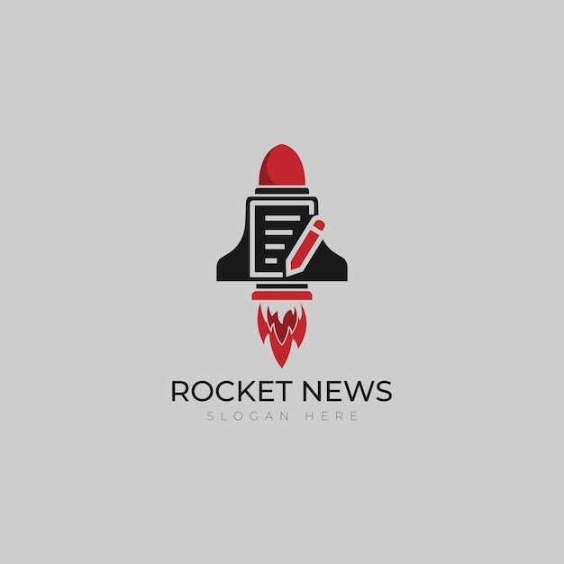 Fast newspaper rocket logo vector template