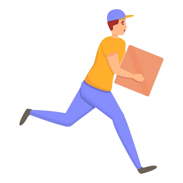 Icona di consegna rapida dei pacchi cartoon di icona vettoriale di consegna rapida dei pacchi per il web design isolato su sfondo bianco