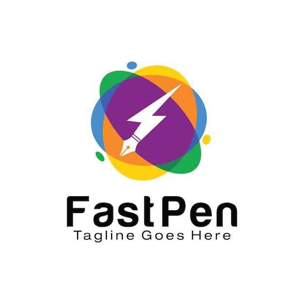 Fast pen logo design template