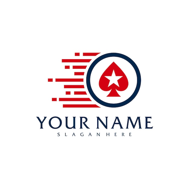 Modello vettore logo fast poker concetti di progettazione del logo creative poker