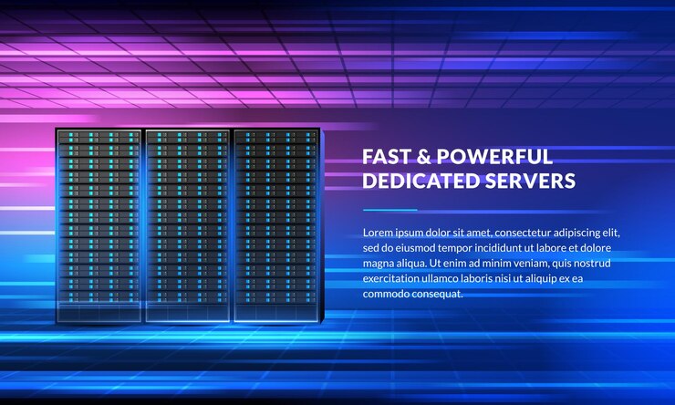 Vector fast and powerful dedicated servers template